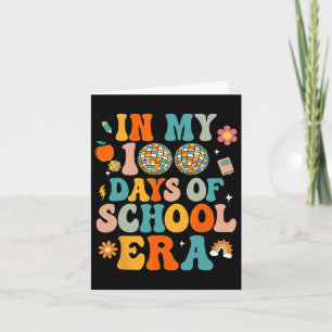 Cartão Groovy Nos Meus 100 Dias De Ensino De Estudantes D