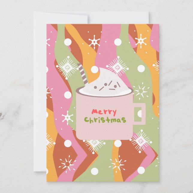 Cartão Groovy Pumpkin Spice Campfire Mug (Frente)