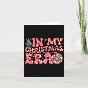 Cartão Groovy Rosa Na Minha Era do Natal Alegre e Brilhan