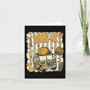 Cartão Groovy School Bus Camo Pré K De Volta Aos Meninos