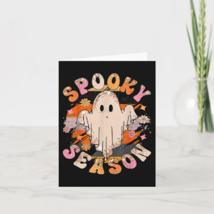 Cartão Groovy Spooky Season Ghost Halloween