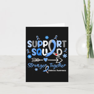 Cartão Groovy Support Squad Blue Ribbon Diabetes Awarenes