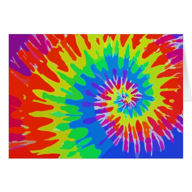 Cartão Groovy Tie-Dye Card (Frente Horizontal)