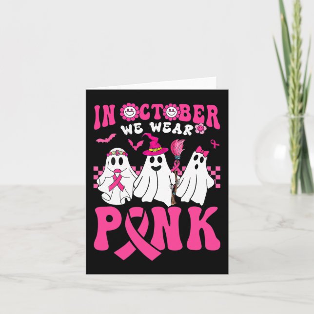 Cartão Groovy Use Rosa Guerreiro do Cancro da Mama Fantas (Frente)