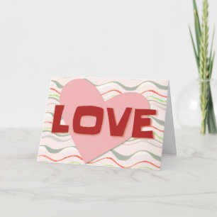 Cartão Groovy Vintage Style Heart Love Card