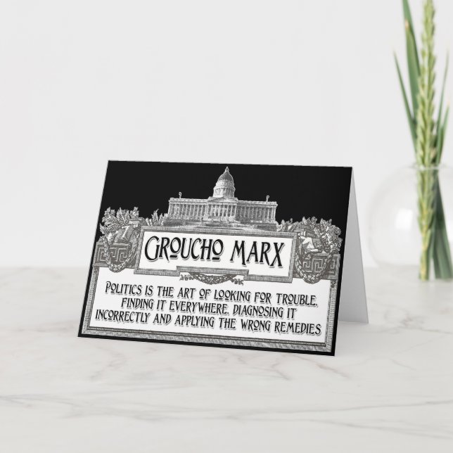 Cartão Groucho Marx na política (Frente)