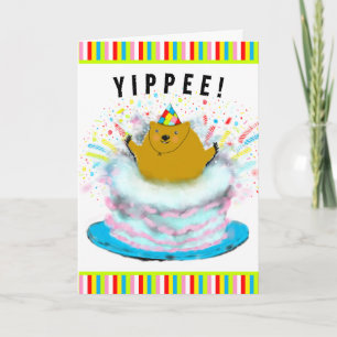 Cartão groundhog birthday greeting