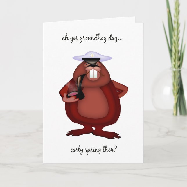 Cartão Groundhog Day Card - Fun Groundhog Day Card (Frente)