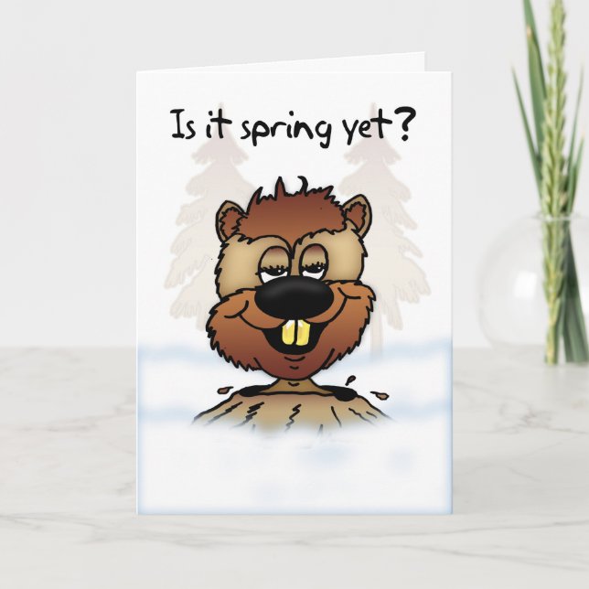 Cartão Groundhog Day Card - Is It Spring Yet? (Frente)