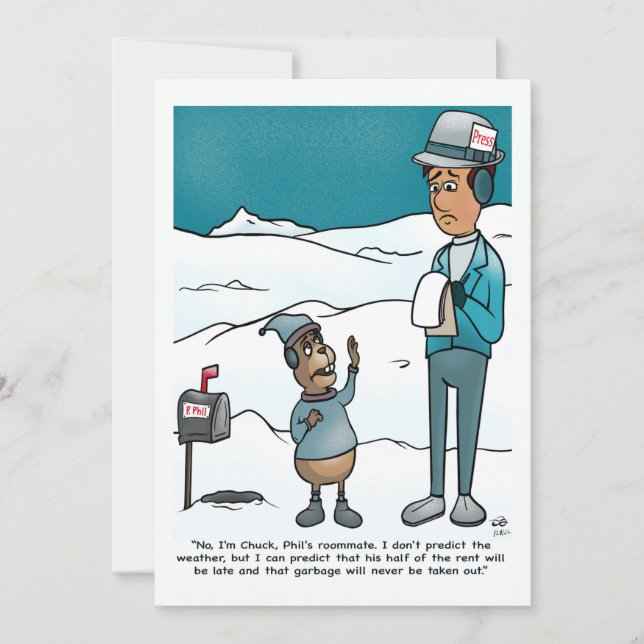 Cartão Groundhog Day Flat Greeting Card (Frente)