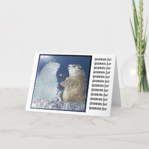 Cartão Groundhog Day Ice Sculpture