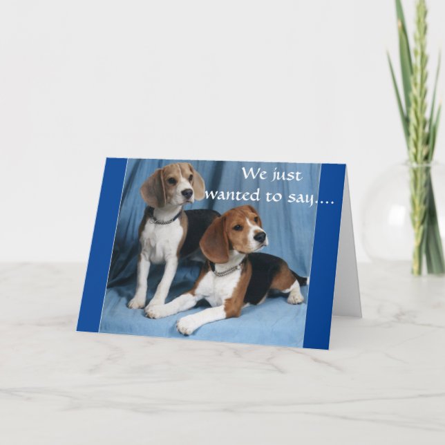 CARTÃO "GROUP BIRTHDAY - BEAGLE WISHES FOR YOU! (Frente)