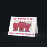 CARTÃO GROUP OF PINK ELEPHANTS HAPPY BIRTHDAY DAUGHTER<br><div class="desc">PINK ELEPHANTS JUST FOR "DAUGHTER" ON "HER BIRTHDAY" WILL BE FUN TO SEND AND TO RECEIVE. PUT A SMILE ON HER FACE TODAY!</div>