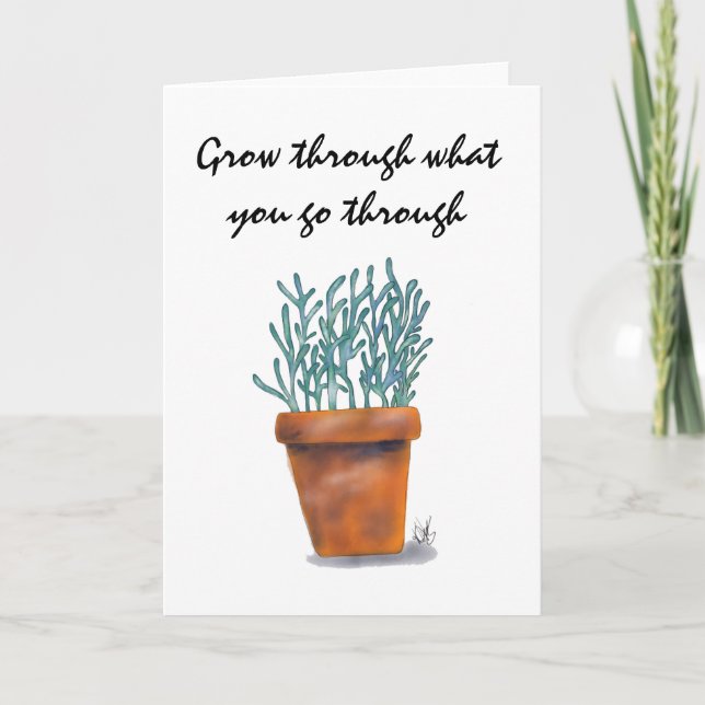 Cartão Grow Through What You Go Through Notecard (Frente)