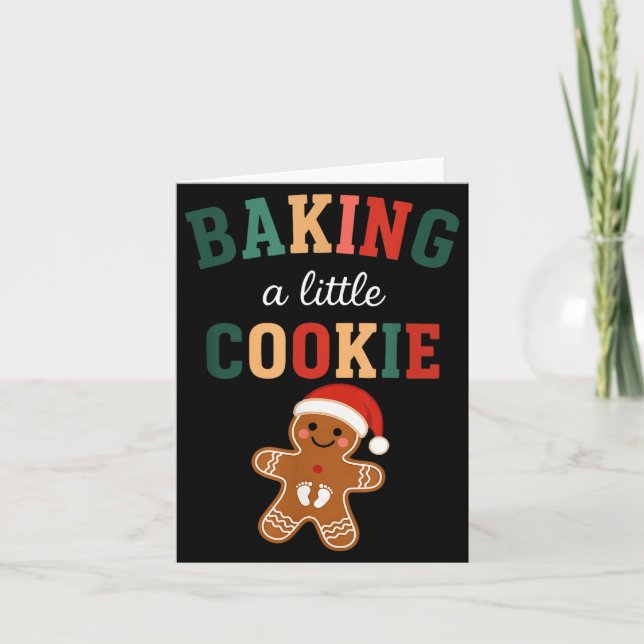 Cartão Growing A Little Cookie Maternity Xmas Funny Baby  (Frente)