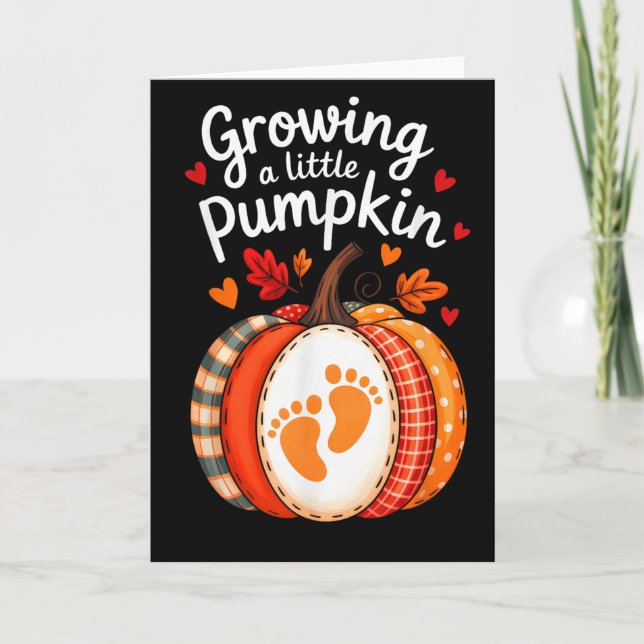 Cartão Growing A Little Pumpkin Maternity Pregnancy Thank (Frente)