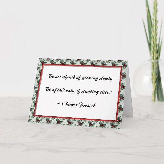 Cartão Growing ~ Chinese Proverb Greeting Card (Frente)