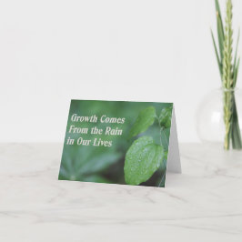 Cartão Growth Comes From the Rain Card - blank inside