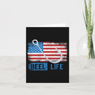 Cartão Grunge American Flag Fish Graphic