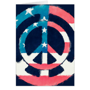 Cartão Grunge americano do sinal de paz