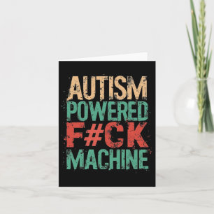Cartão Grunge Autism Powered F#ck Machine Health Roupa