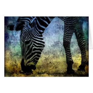 Cartão Grunge azul e verde da zebra