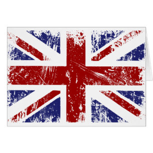 Cartão Grunge britânico do punk de Union Jack da bandeira