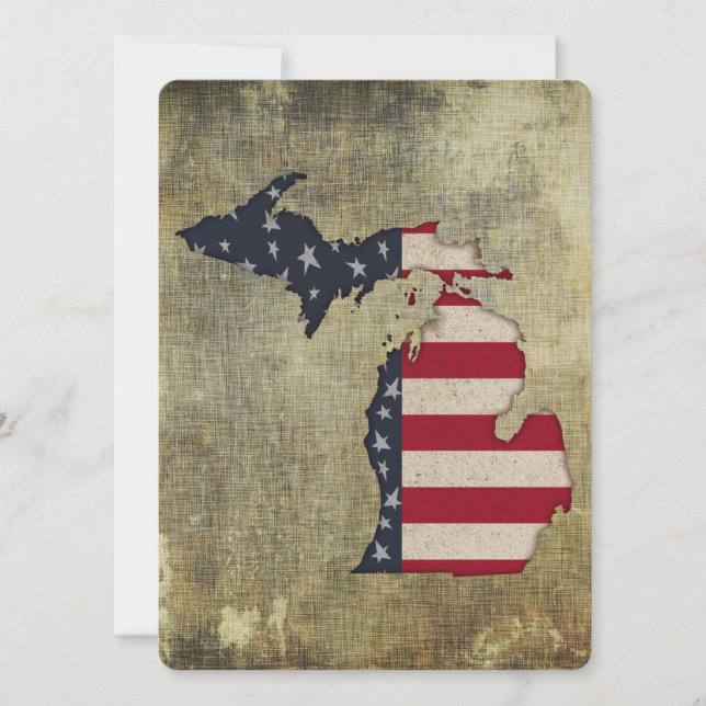 Cartão Grunge Greeting Card | Americana Michigan (Frente)