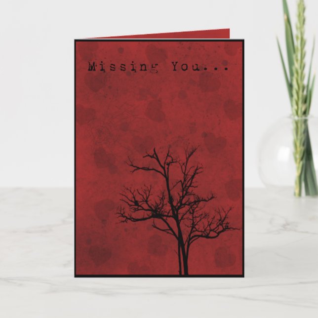 Cartão Grunge Hearts Missing You Card (Frente)