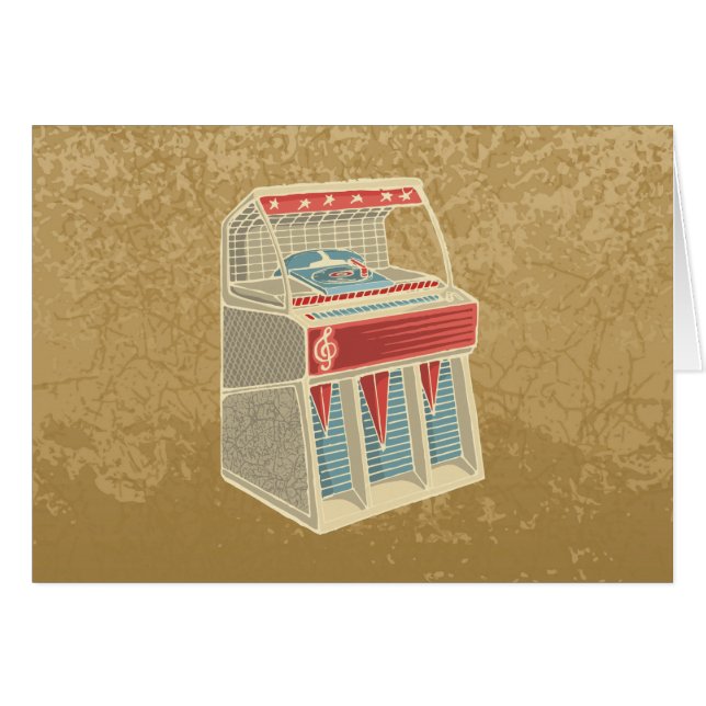 Cartão Grunge Jukebox (Frente Horizontal)