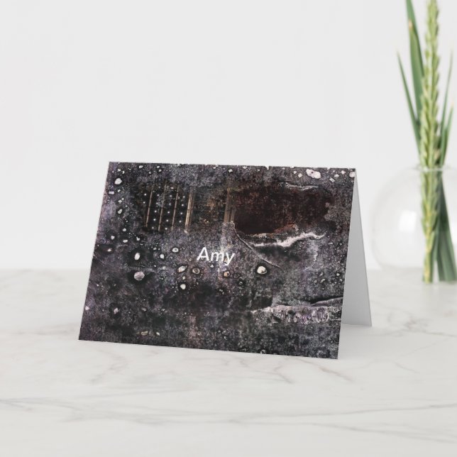 Cartão Grunge preto e branco, fique bem logo (Frente)