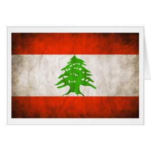 Cartão Grungy Lebanon Flag