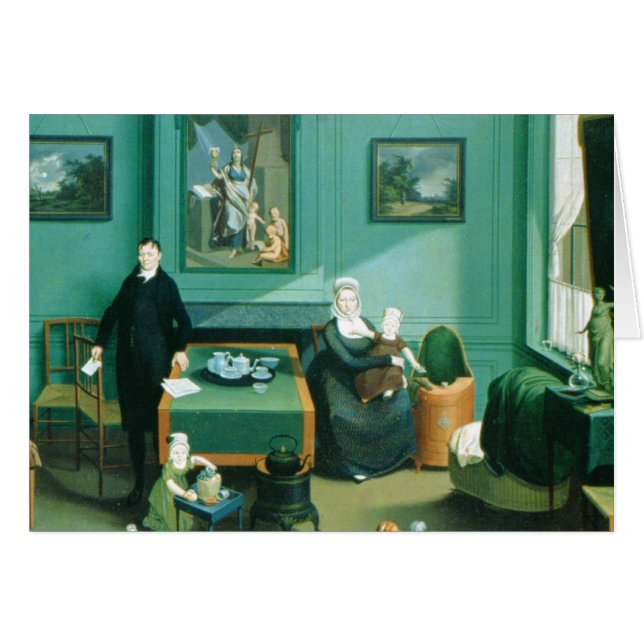 Cartão Grupo da família, c.1810 (Frente Horizontal)