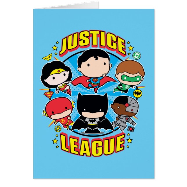 Cartão Grupo da Liga da Justiça Chibi (Frente)