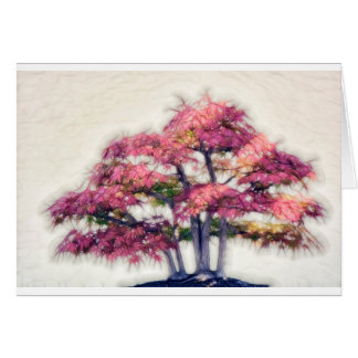 Cartão Grupo de árvores de bordo Painterly dos bonsais