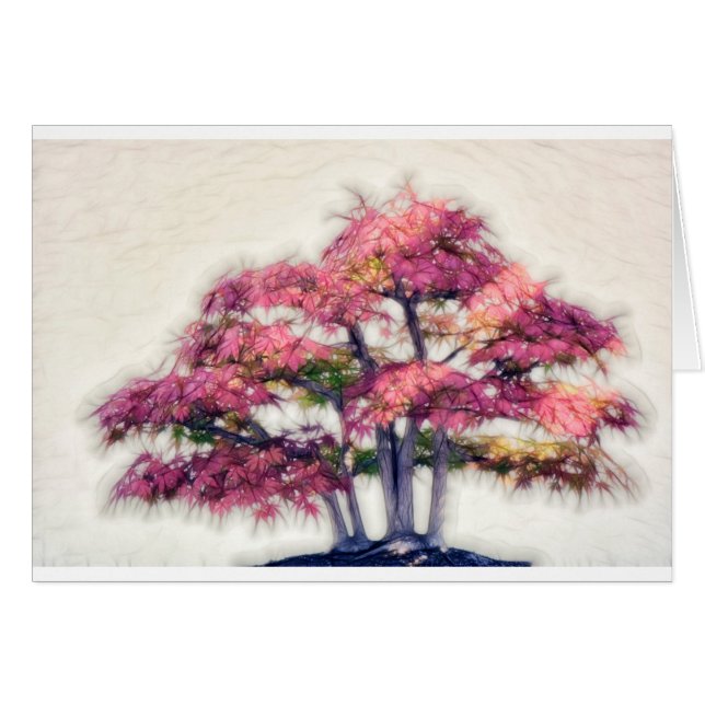 Cartão Grupo de árvores de bordo Painterly dos bonsais (Frente Horizontal)