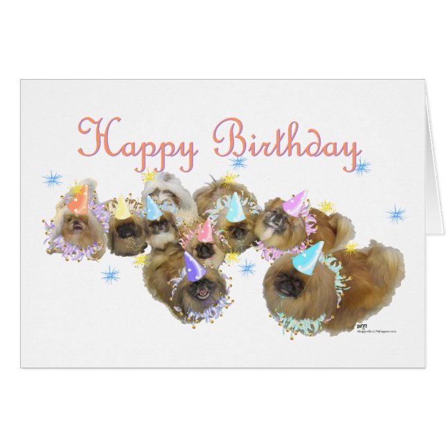 Cartão Grupo de Celebração de Pekingese (Frente Horizontal)