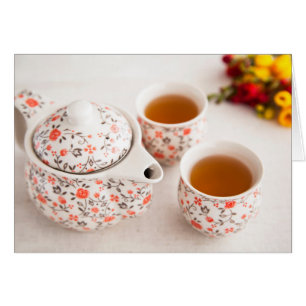 Cartão Grupo de chá cerâmico