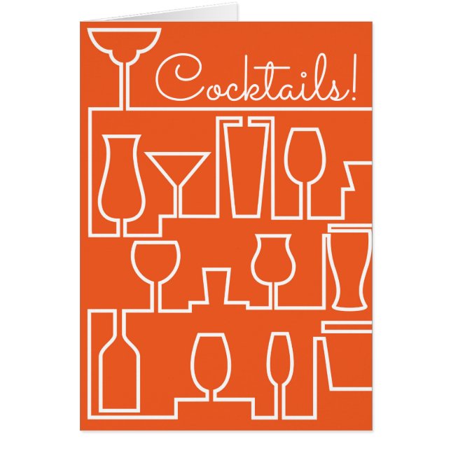 Cartão Grupo de cocktail laranja (Frente)
