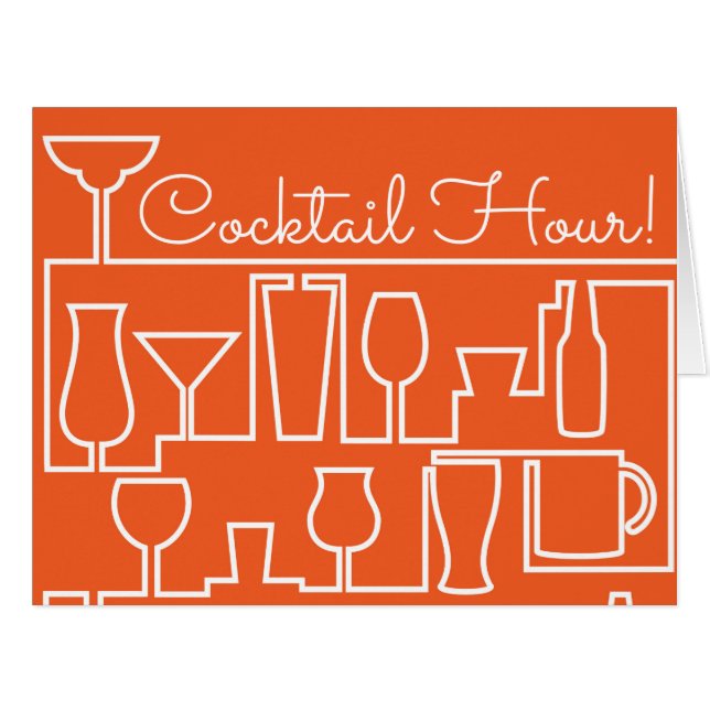 Cartão Grupo de cocktail laranja (Frente horizontal)