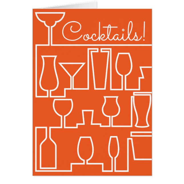 Cartão Grupo de cocktail laranja (Frente)