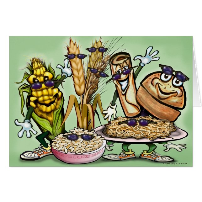 Cartão Grupo de Comidas de Grave Pão (Frente Horizontal)