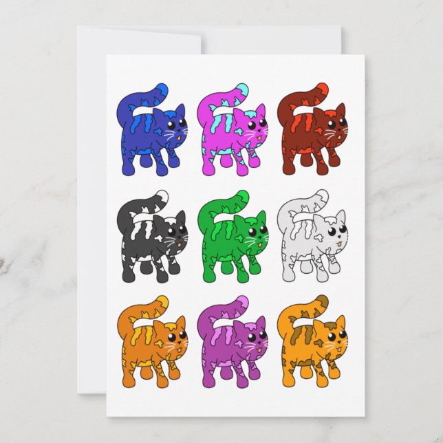 Cartão Grupo de Kitten Padrão do Xmas Bonito (Frente)