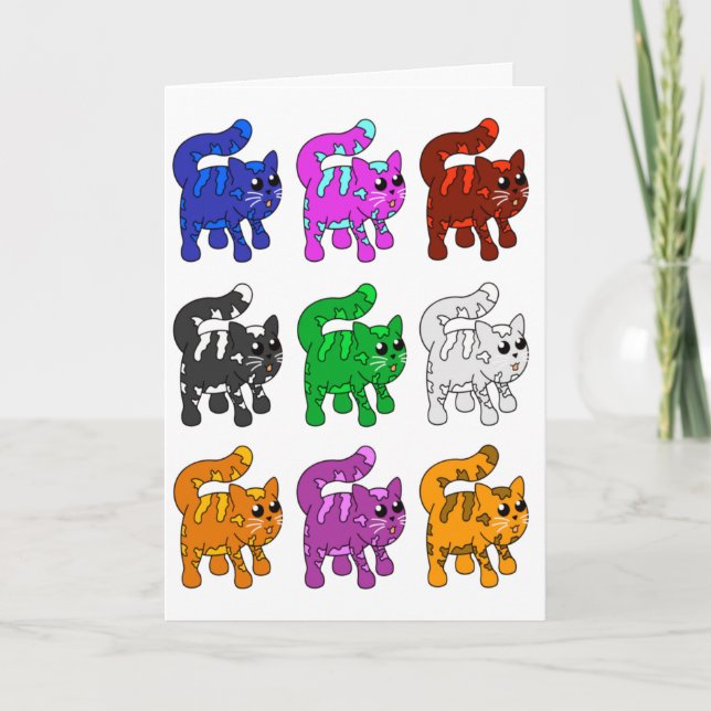 Cartão Grupo de Kitten Padrão do Xmas Bonito (Frente)