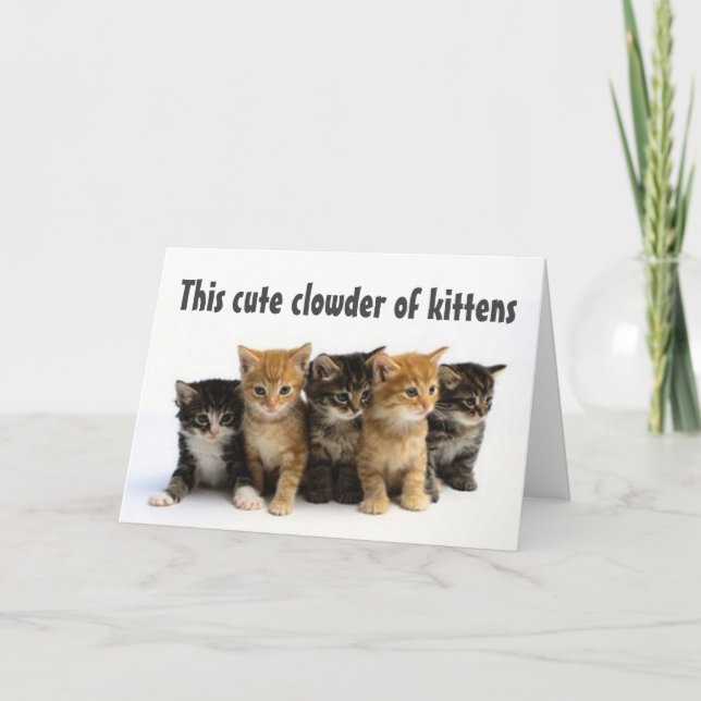CARTÃO GRUPO DE "KITTENS CUTOS DIZEM FELIZ ANIVERSÁRIO" (Frente)