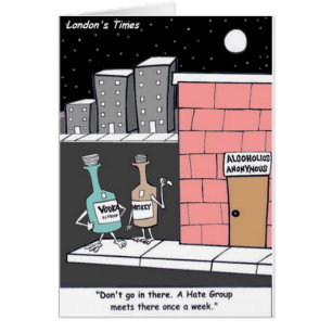 Cartão Grupo De Ódio De Álcool Camisetas Engraçadas Ca