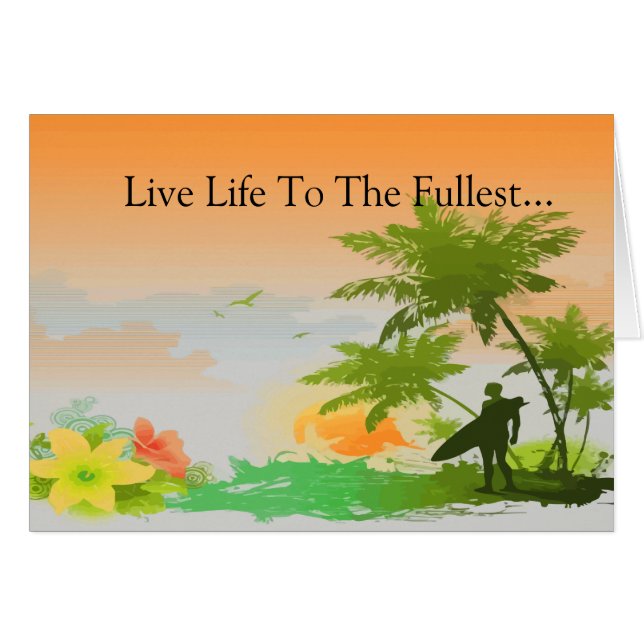 Cartão Grupo do surfista do verão (Frente Horizontal)