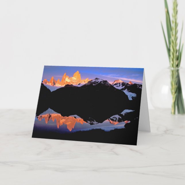 Cartão Grupo Fitz Roy Refletiu nos Lagos Glaciais (Frente)