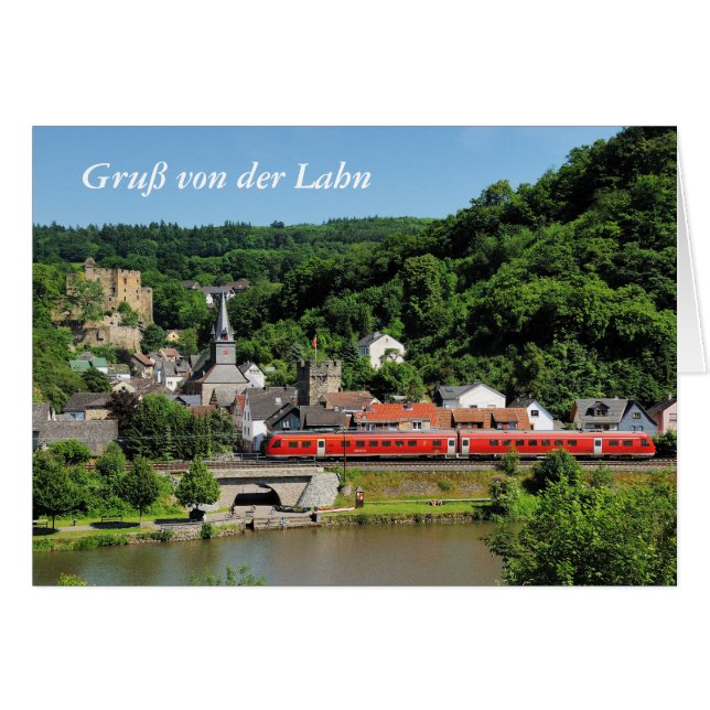Cartão Grußkarte Balduinstein im Lahntal (Frente Horizontal)