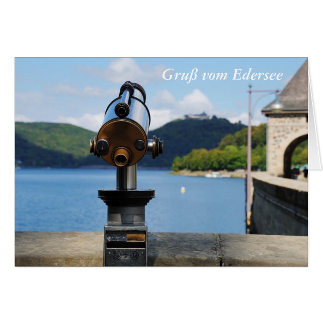 Cartão Grußkarte Edersee mit Fernrohr (Frente Horizontal)